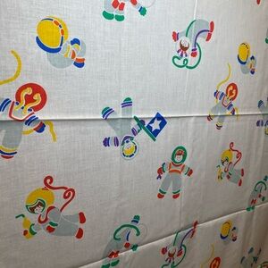 1980s  Astronaut Patterned Fabric vintage